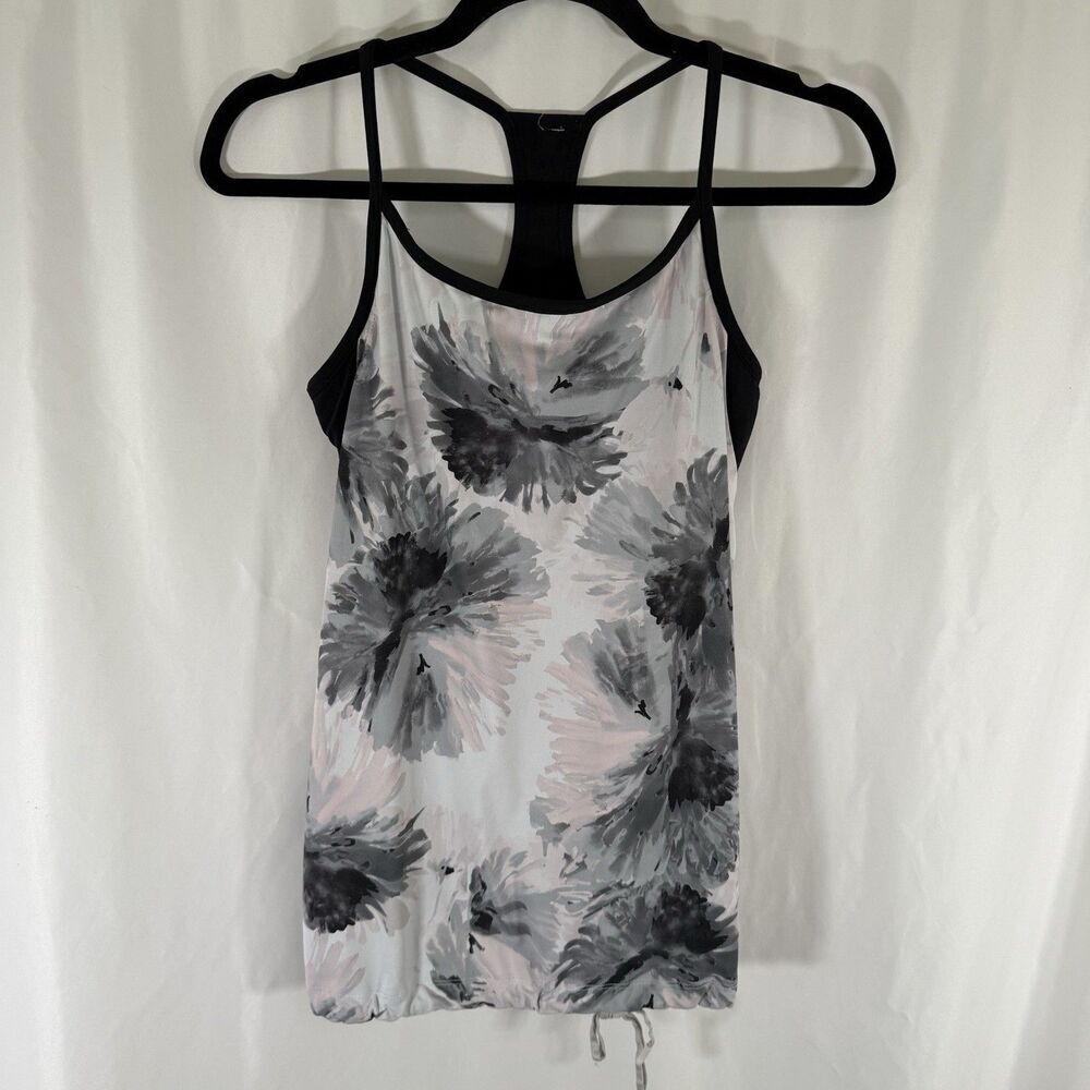 Fabletics Tank Top Women's Small Blue Floral Built In Bra Pullover Sleeveless